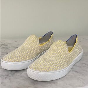 Rothy's Women’s Lemon Yellow Honeycomb Slip-On Sneakers Size 9